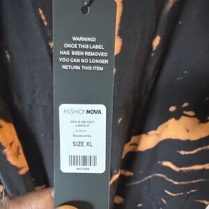 Fashion Nova Black and Orange Combo Jumpsuit